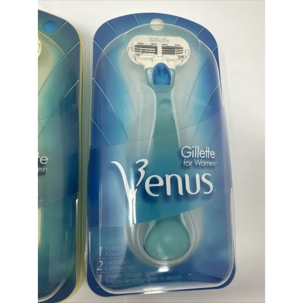 2x Gillette Women Vintage Venus Razor Handle & 2 Cartridges NEW Lot of 2